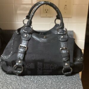 Just Cavalli Black Satchel Bag